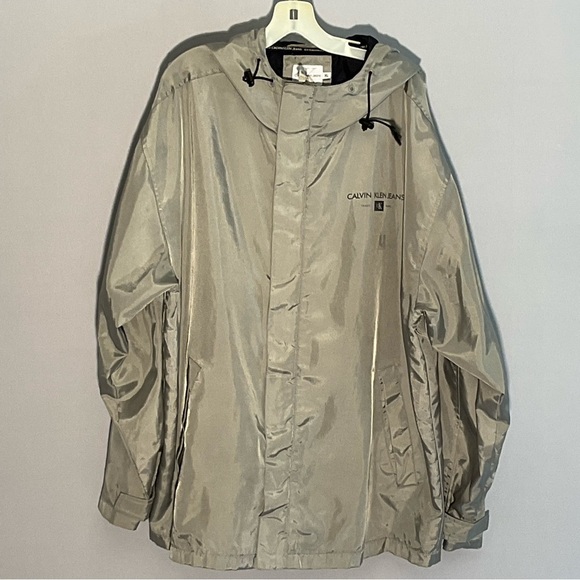 Calvin Klein Jeans Men’s XL Hooded, Full Zip, M. Anorak Gray Jacket - Picture 9 of 16